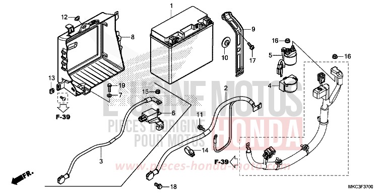 BATTERY for Gold Wing CANDY ARDENT RED (R367) from 2018